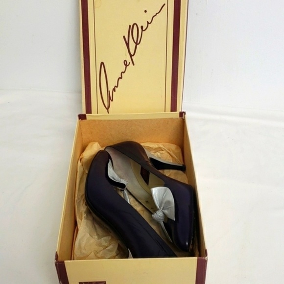 VINTAGE Anne Klein Leather Purple and Silver Pumps 7.5 M 72235 EUC Beautiful! - Picture 15 of 16